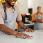 cleaning kitchen counter