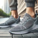 AI rendering of grey mesh sneakers