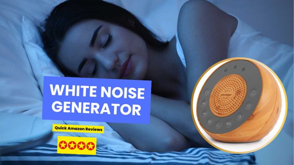 women sleeping with close up of white noise generator